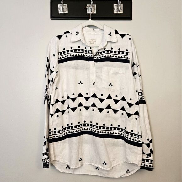 J. Crew Tribal Linen Shirt - Picture 1 of 6